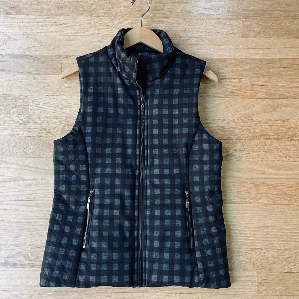Lemon Tart Black Plaid Vest Size Small in Excellent Condition